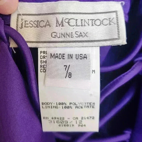 Jessica Mcclintock for Gunne Sax 70s Purple Satin Halter Tie Up Mini Dress 7 - Picture 8 of 9